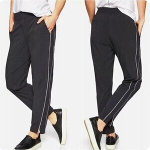 Athleta Brooklyn Luxe Ankle Pant Womens Size 6 Black Side Stripe Athletic